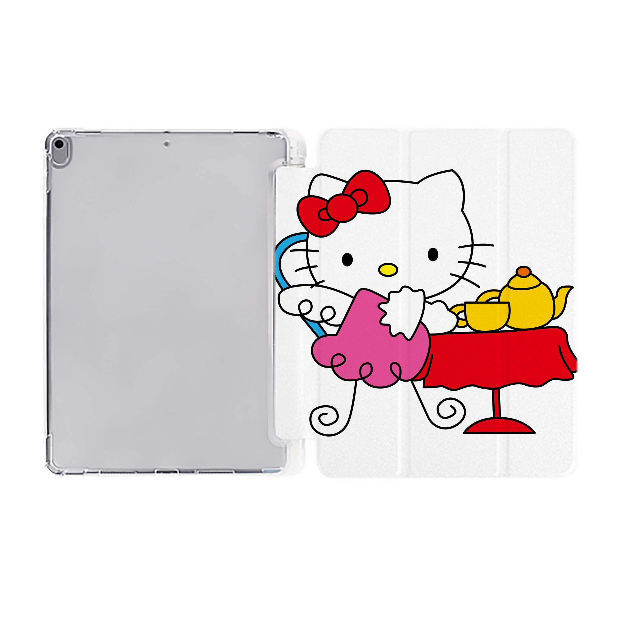 （画像用） Hello Kitty ハローキティ IPad ケース ペン収納付き 三つ折りスタンド PUレザー×シリコン 対応機種9.5/10.5/10.9インチ